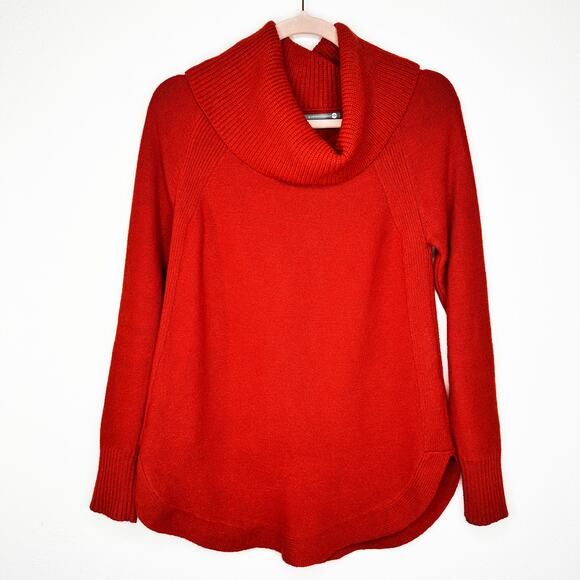 Anthropologie Georgia Cowl Neck Long Sleeve Rust Knit Tunic Sweater Top Small - Picture 3 of 16
